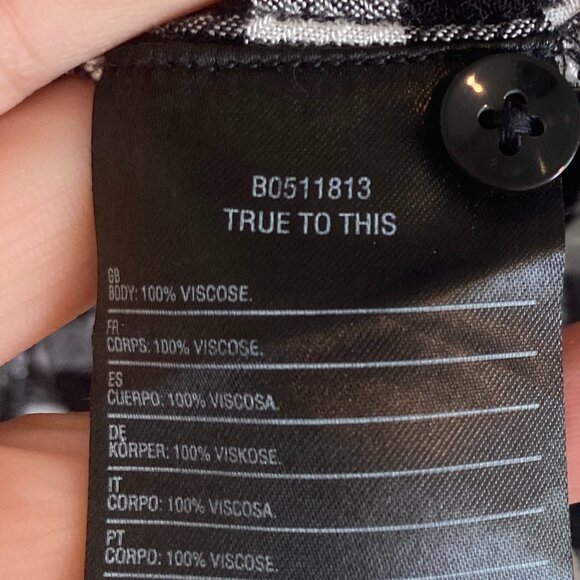 Volcom S/P/10 black and white plaid shirt - Picture 6 of 9